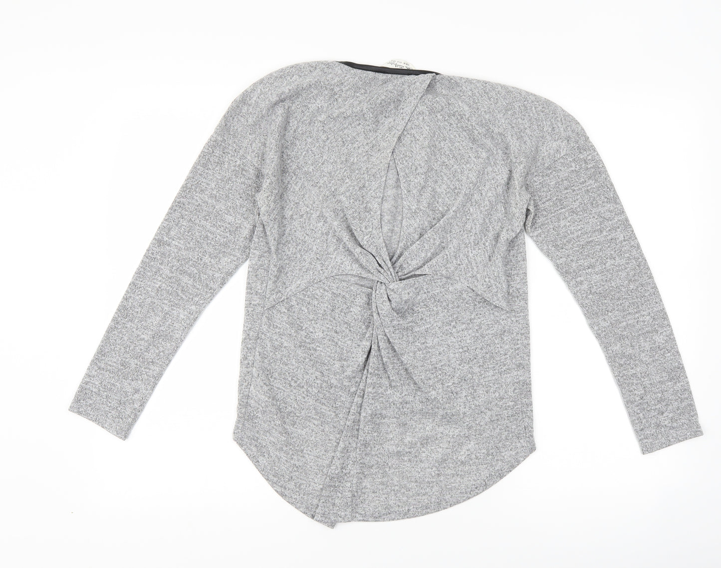 Miss Selfridge Womens Grey   Pullover Jumper Size 8  - knot back detail