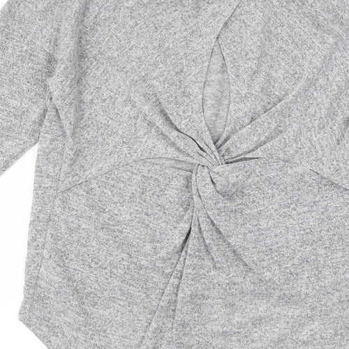 Miss Selfridge Womens Grey   Pullover Jumper Size 8  - knot back detail