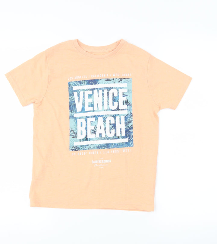 Primark Boys Orange Basic T-Shirt Size 8-9 Years - Venice beach