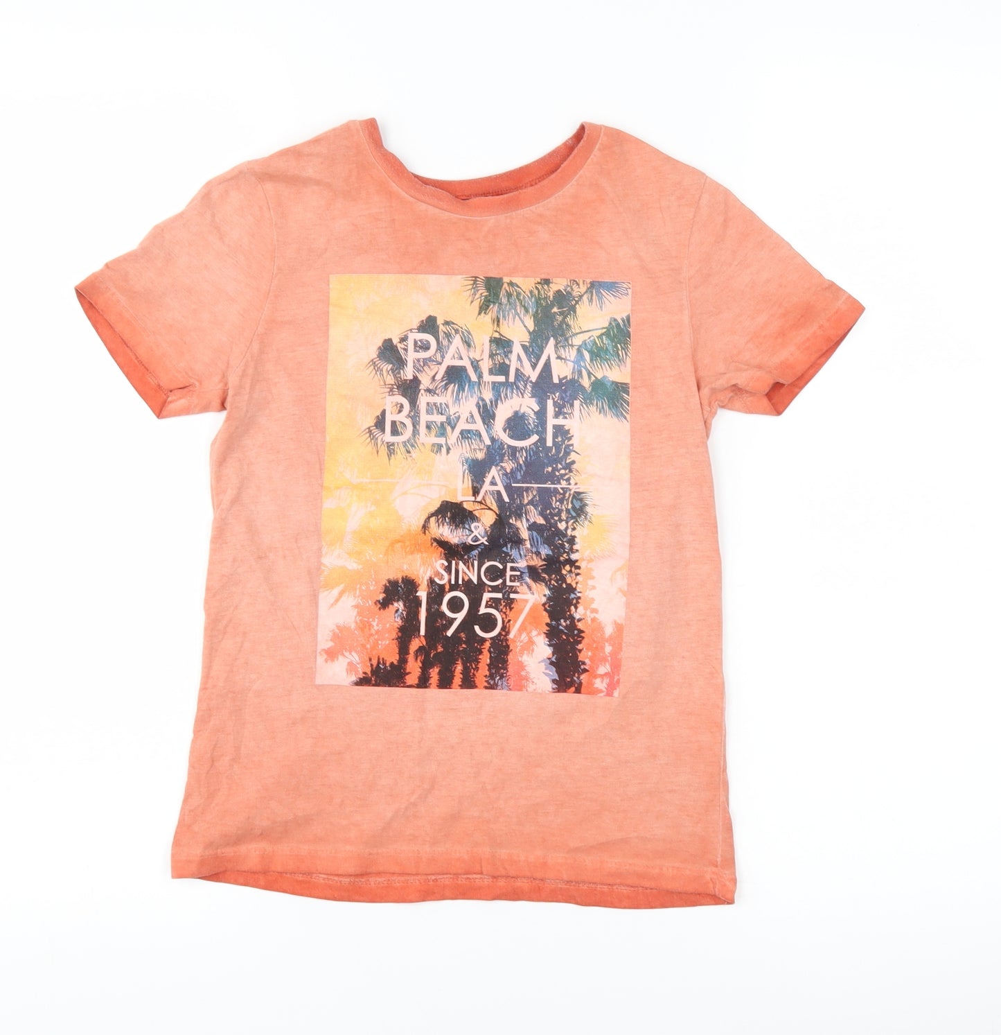 George Boys Orange   Basic T-Shirt Size 6-7 Years  - Palm Beach
