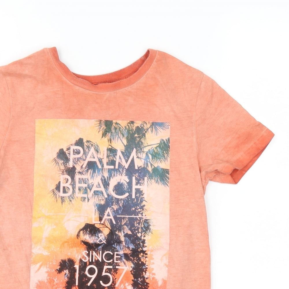 George Boys Orange   Basic T-Shirt Size 6-7 Years  - Palm Beach