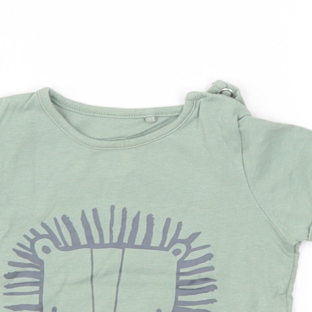 TU Boys Green   Basic T-Shirt Size 6-9 Months  - lion