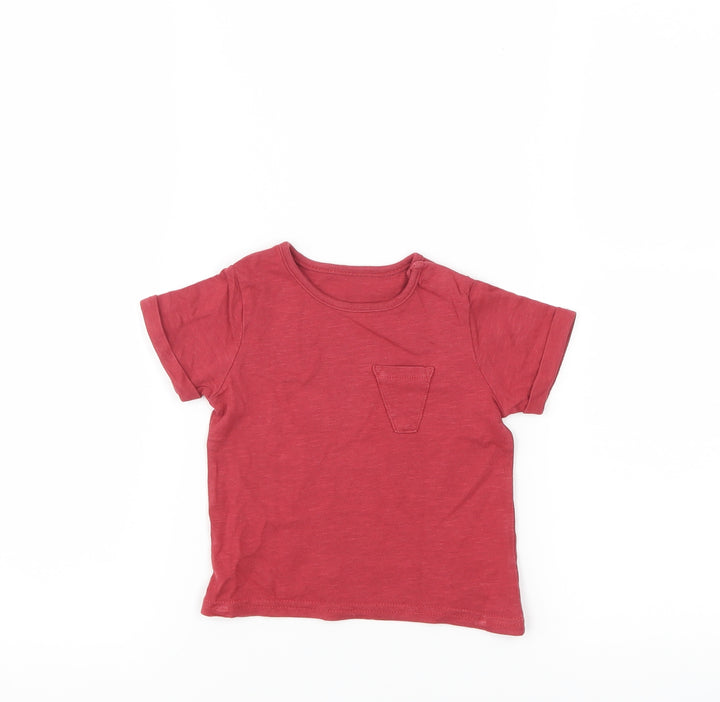 TU Boys Red   Basic T-Shirt Size 6-9 Months
