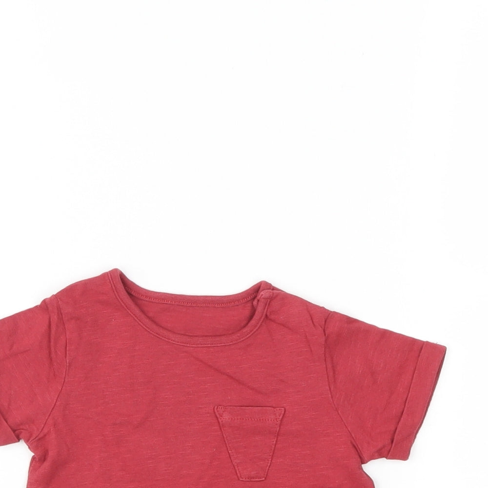 TU Boys Red   Basic T-Shirt Size 6-9 Months