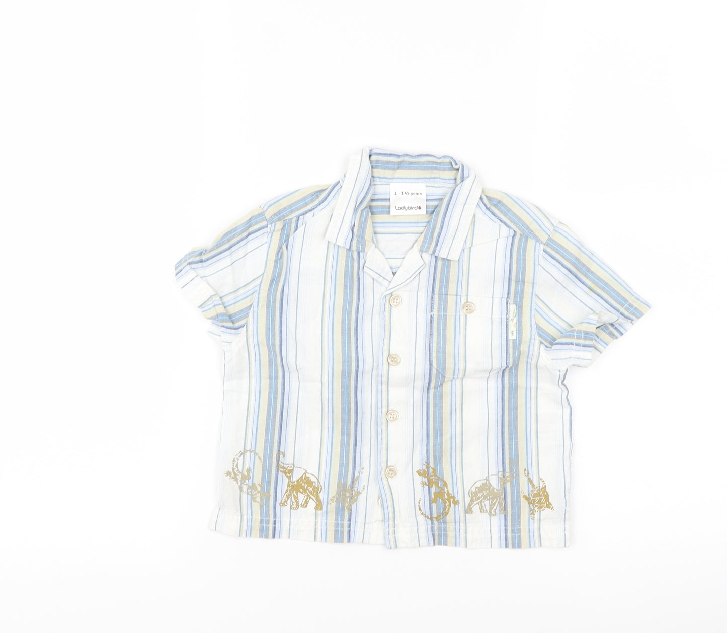 Ladybird Boys Blue Striped  Basic Button-Up Size 12-18 Months  - animals