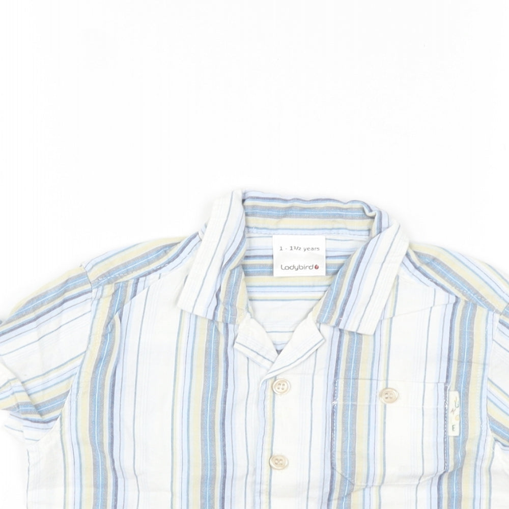 Ladybird Boys Blue Striped  Basic Button-Up Size 12-18 Months  - animals