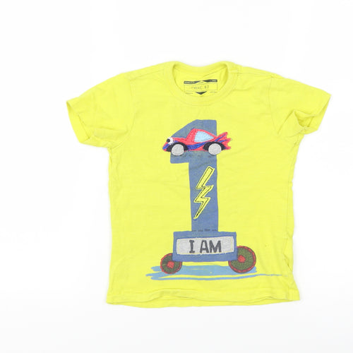 NEXT Boys Yellow   Basic T-Shirt Size 18-24 Months  - i am one