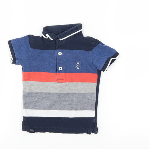 NEXT Boys Blue Striped  Basic Polo Size 6-9 Months
