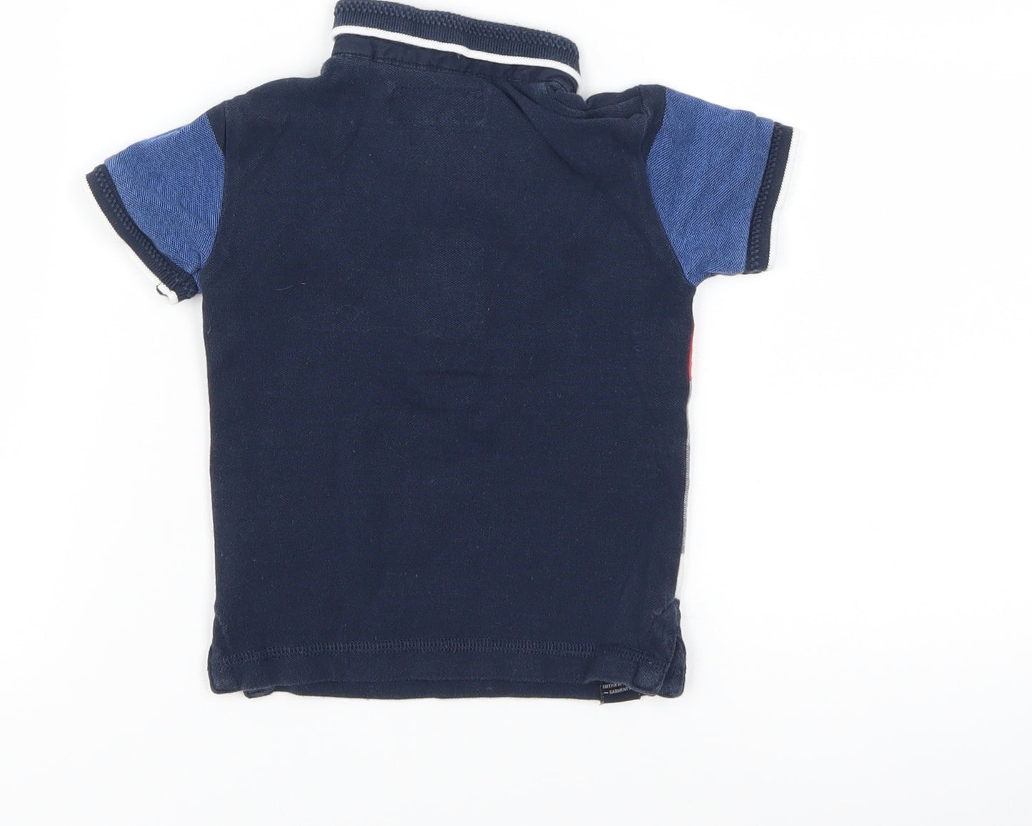 NEXT Boys Blue Striped  Basic Polo Size 6-9 Months