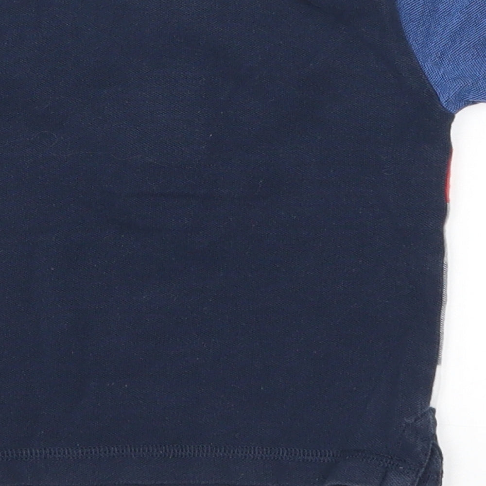 NEXT Boys Blue Striped  Basic Polo Size 6-9 Months