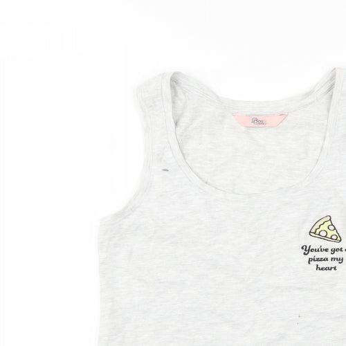 Boux Avenue Womens Grey   Top Pyjama Top Size 6  - pizza slogan