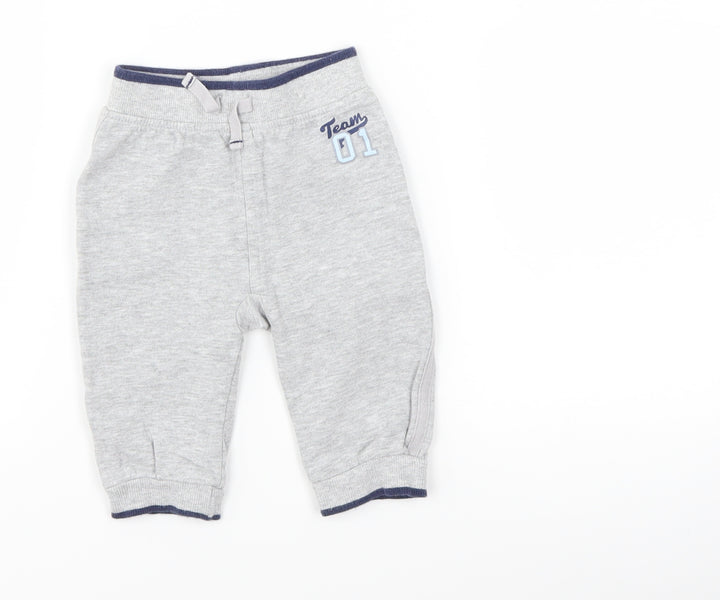 George Boys Grey Jogger Trousers Size 6-9 Months