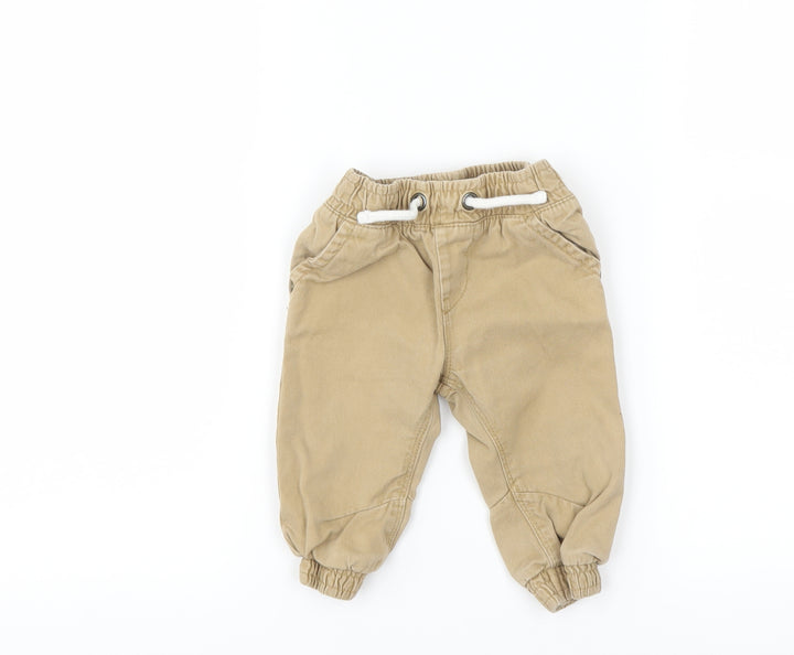F&F Boys Brown   Cargo Trousers Size 6-9 Months