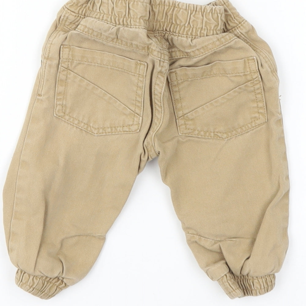 F&F Boys Brown   Cargo Trousers Size 6-9 Months