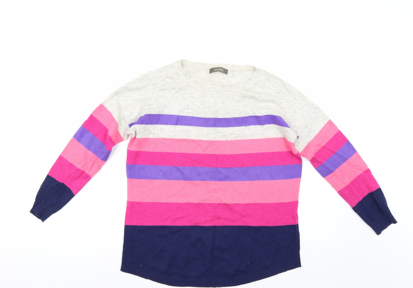 Oasis Womens Multicoloured Striped  Pullover Jumper Size S