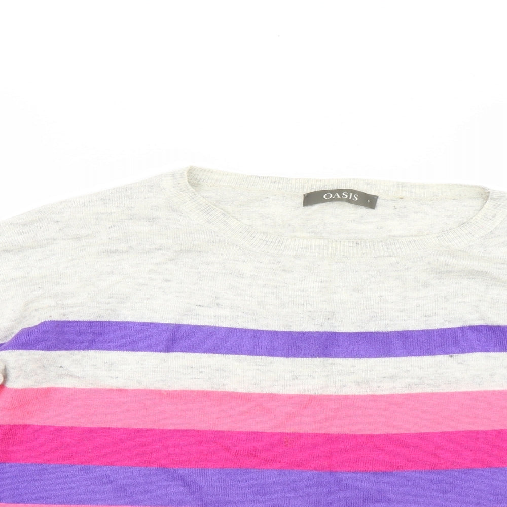 Oasis Womens Multicoloured Striped  Pullover Jumper Size S