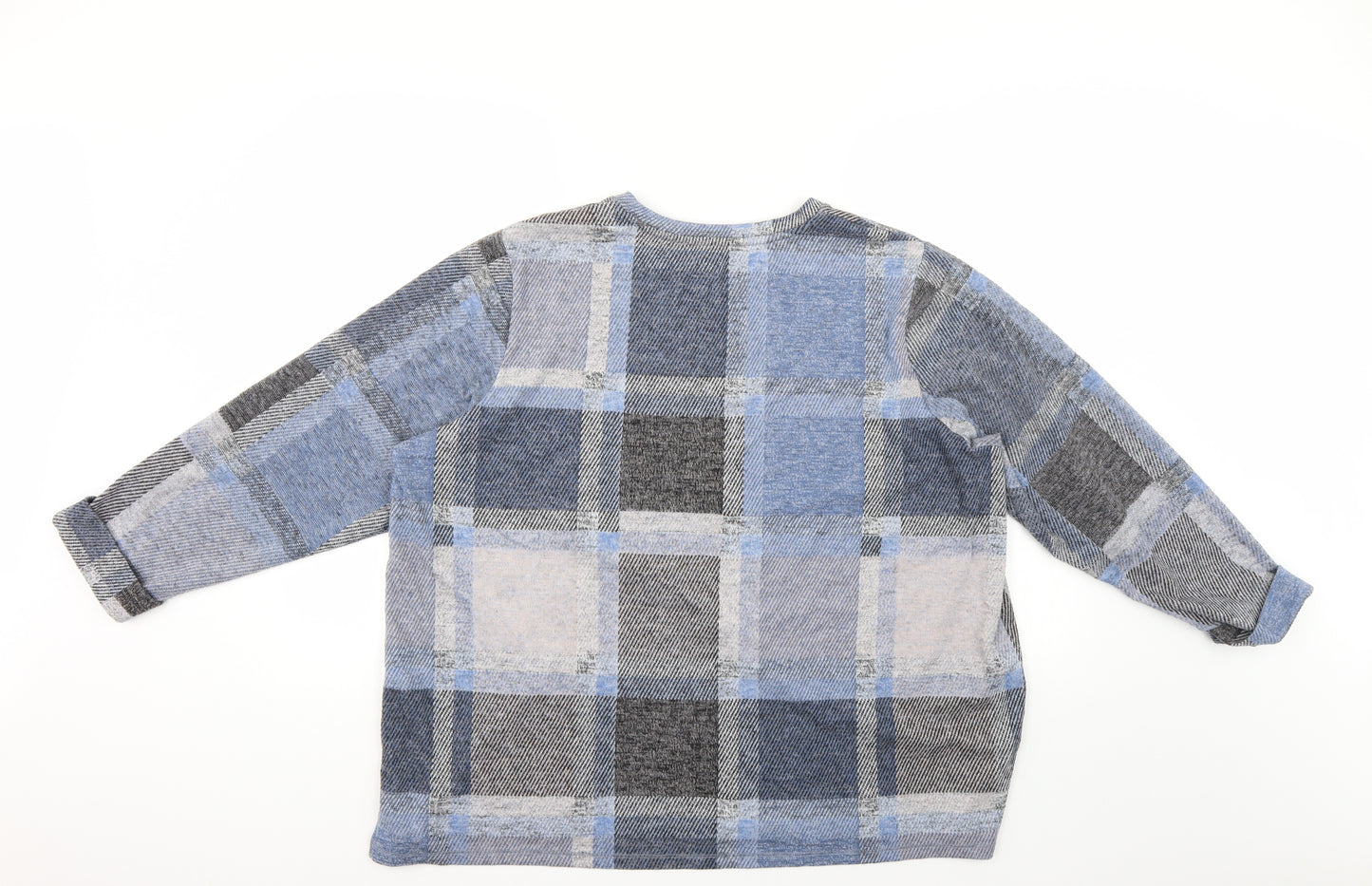 M&S Womens Multicoloured Check  Pullover Jumper Size 22