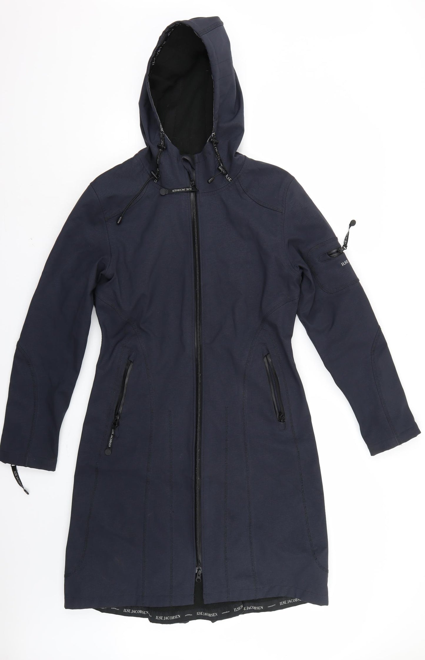 ILSE JACOBS Womens Blue   Trench Coat Coat Size 8