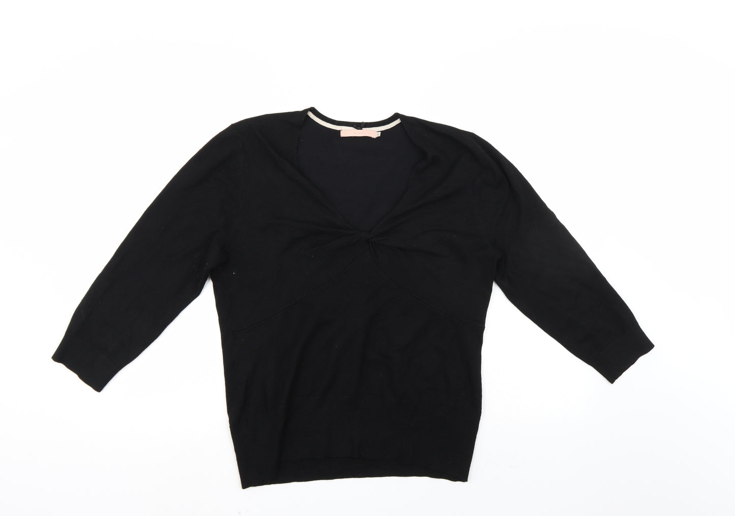 John Lewis Womens Black   Wrap Jumper Size 14