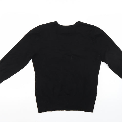 John Lewis Womens Black   Wrap Jumper Size 14