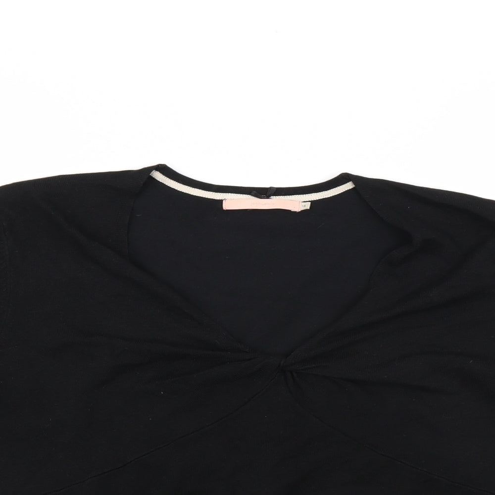 John Lewis Womens Black   Wrap Jumper Size 14