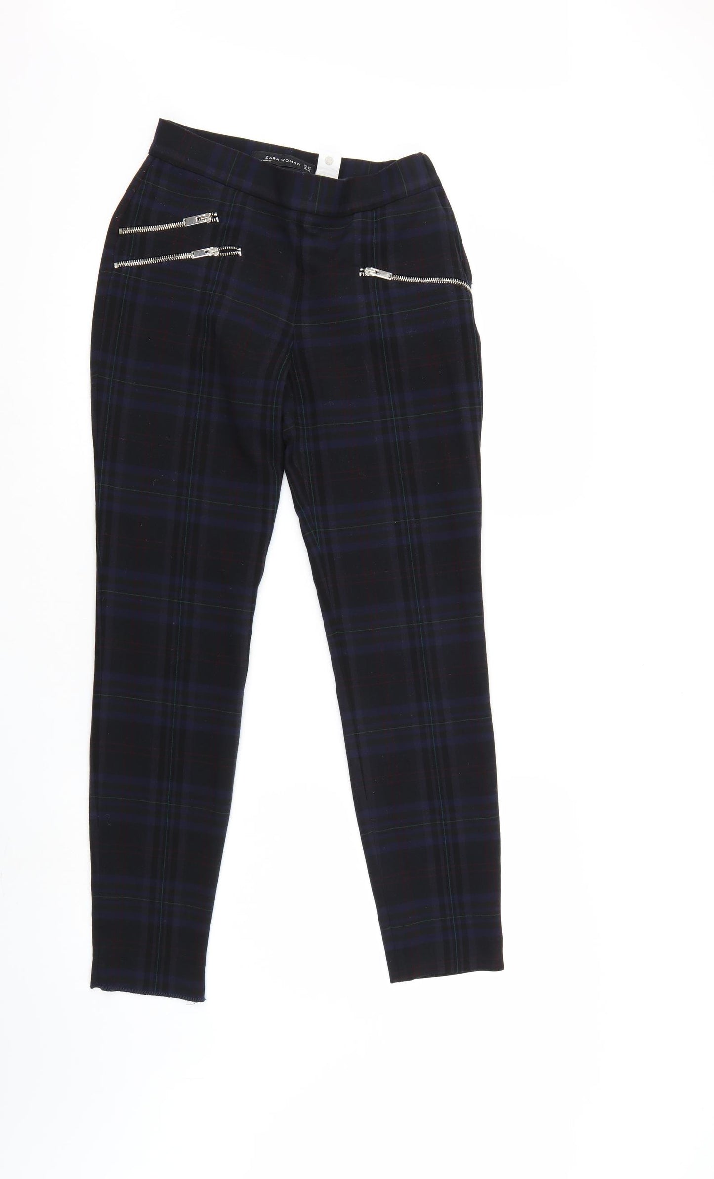 Zara Womens Multicoloured Check  Trousers  Size 4 L27 in