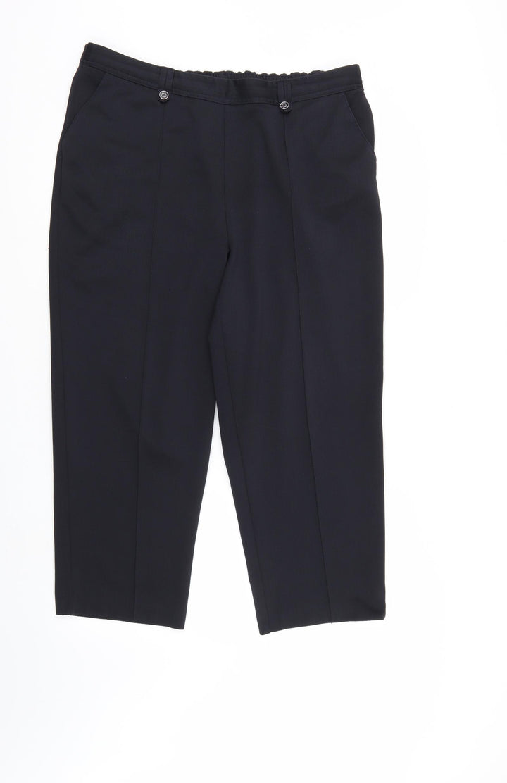 BM Womens Black Trousers Size 16 L25 in - Elastic Waist