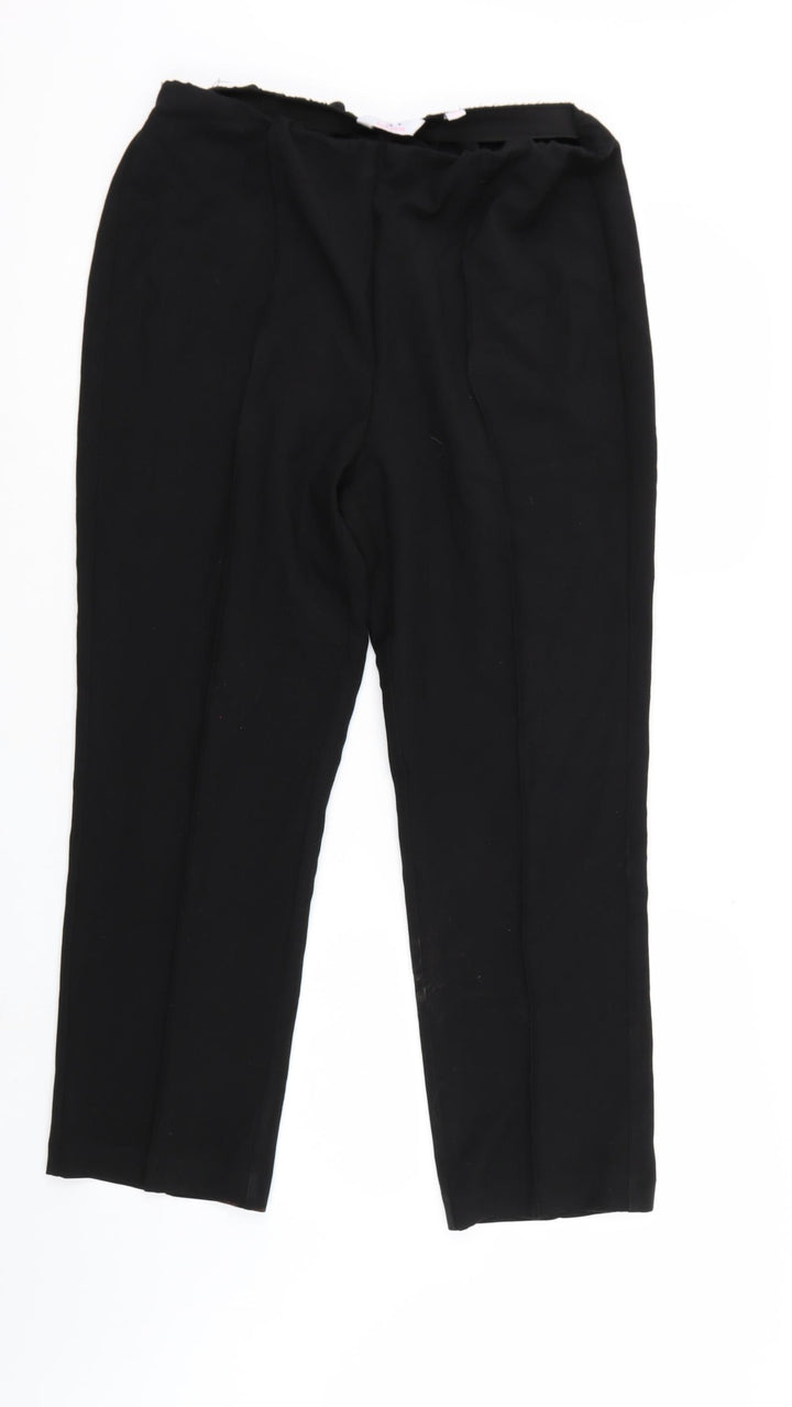 Julipa Womens Black Trousers Size 14 L26 in - Elastic Waist
