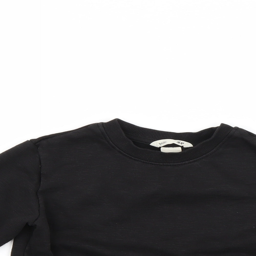 H&M Boys Black   Pullover Sweatshirt Size 3-4 Years