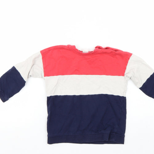 Preworn Boys Multicoloured Striped  Pullover Sweatshirt Size 3-4 Years