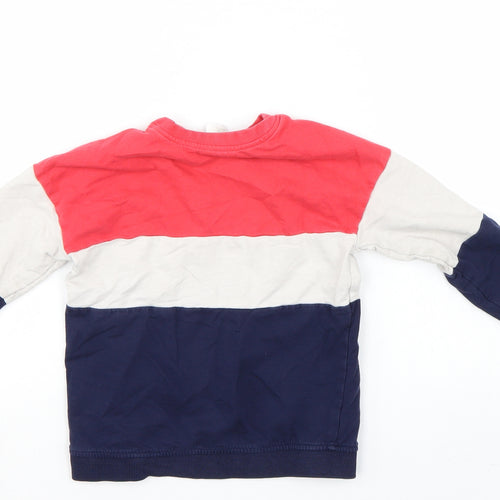 Preworn Boys Multicoloured Striped  Pullover Sweatshirt Size 3-4 Years