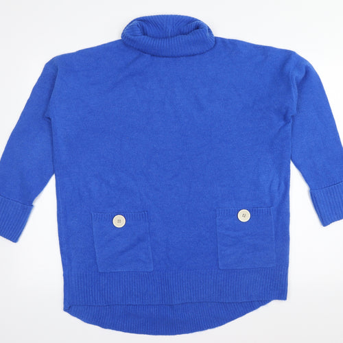 Wallis Womens Blue   Pullover Jumper Size M  - Long Length