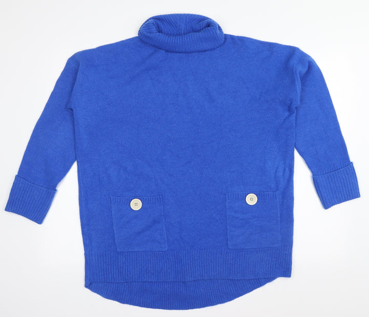 Wallis Womens Blue   Pullover Jumper Size M  - Long Length
