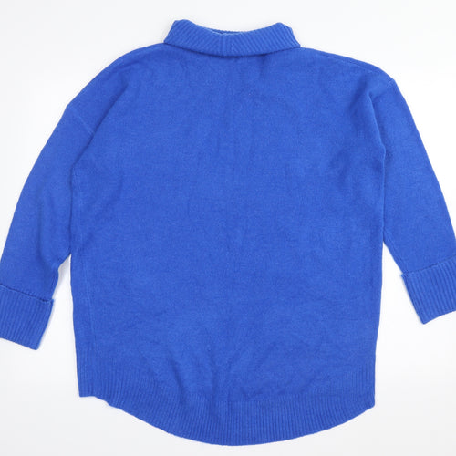 Wallis Womens Blue   Pullover Jumper Size M  - Long Length