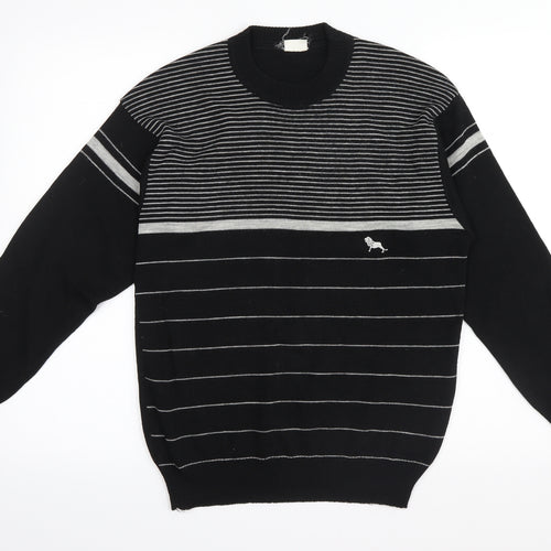 Preworn Mens Black Striped  Pullover Jumper Size S