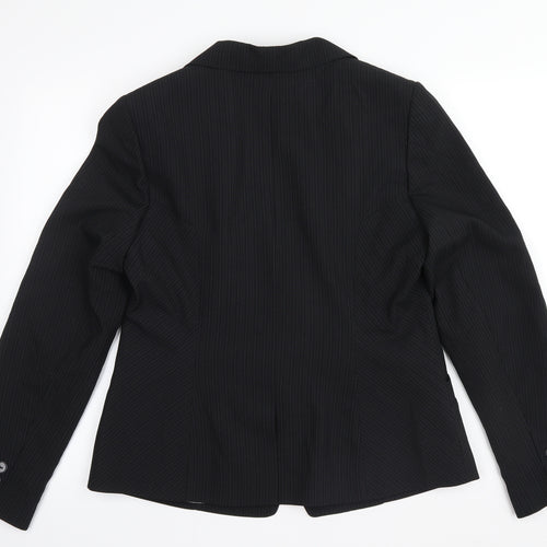 Dorothy Perkins Womens Black   Jacket Suit Jacket Size 14  - pin striped