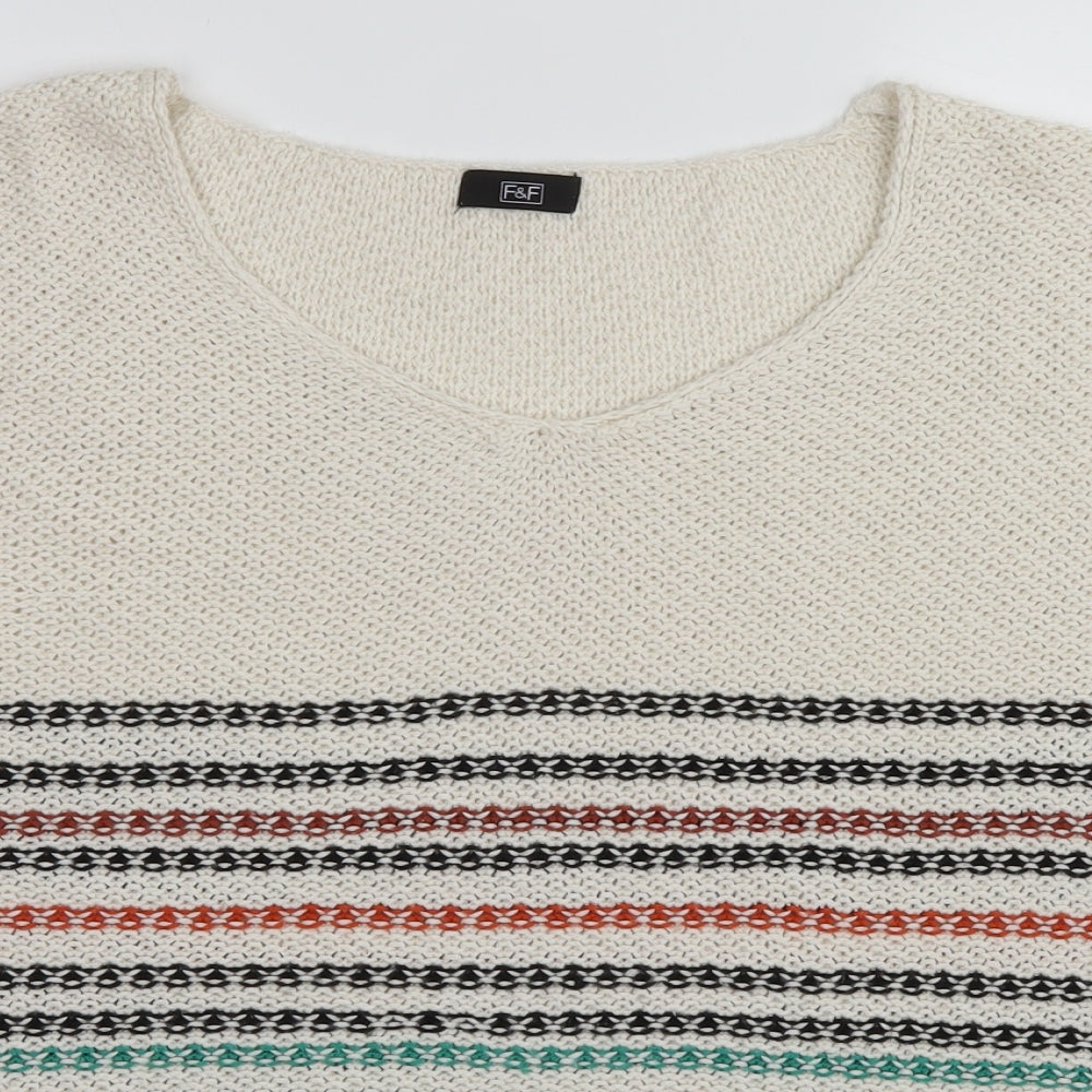 F&F Womens Multicoloured Striped  Basic T-Shirt Size 16