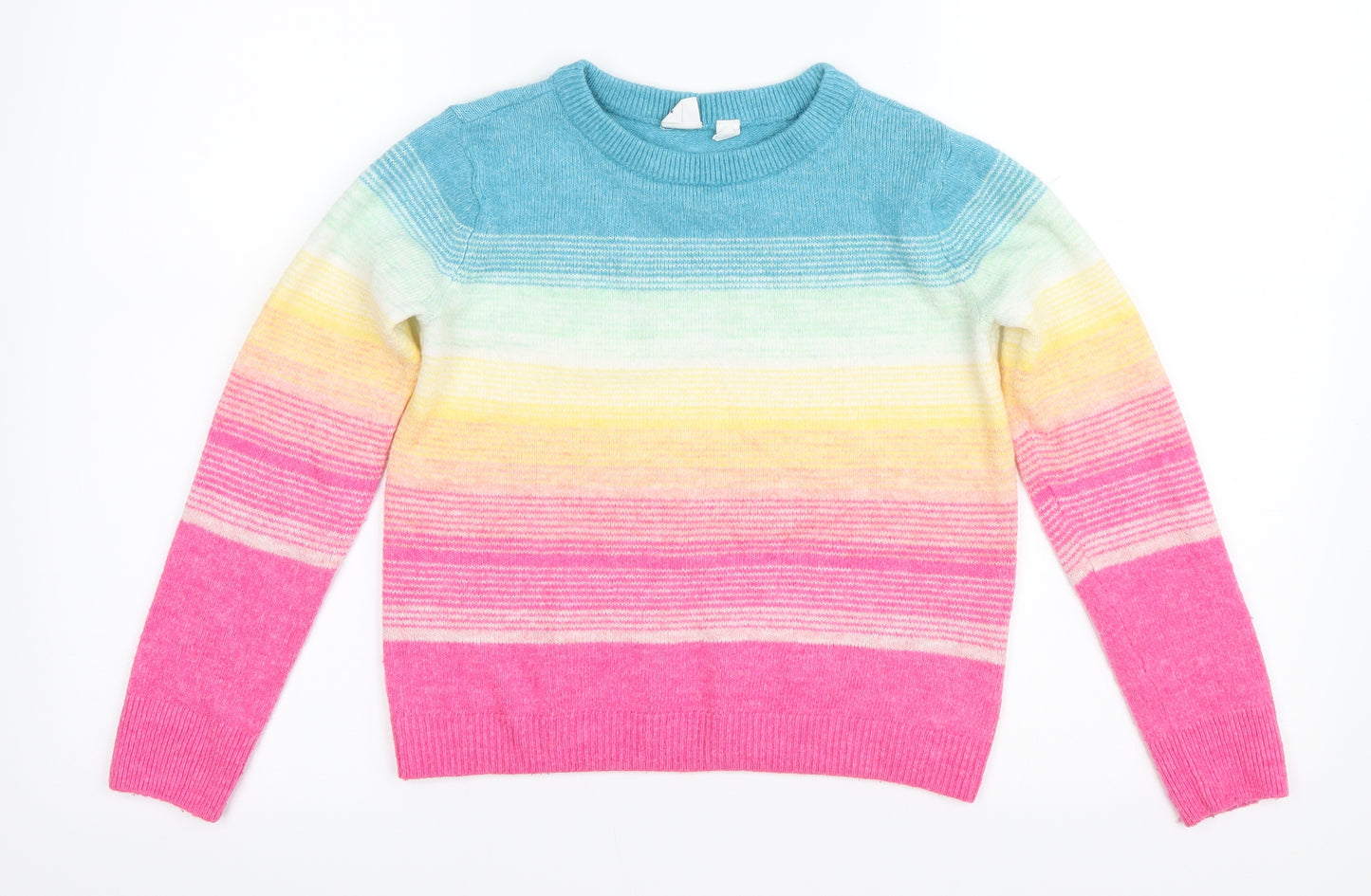 Gap Kids Girls Multicoloured Striped  Pullover Jumper Size 8-9 Years