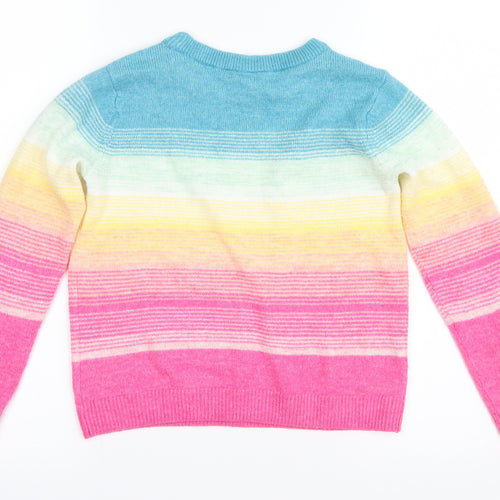 Gap Kids Girls Multicoloured Striped  Pullover Jumper Size 8-9 Years