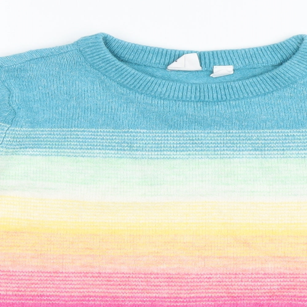 Gap Kids Girls Multicoloured Striped  Pullover Jumper Size 8-9 Years