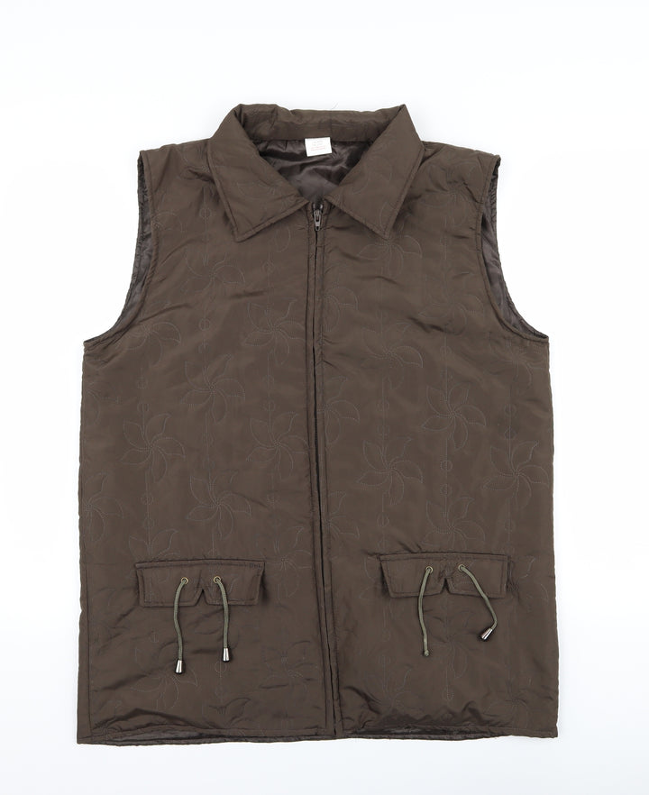 NEUVILLE Womens Brown   Quilted Waistcoat Size 14