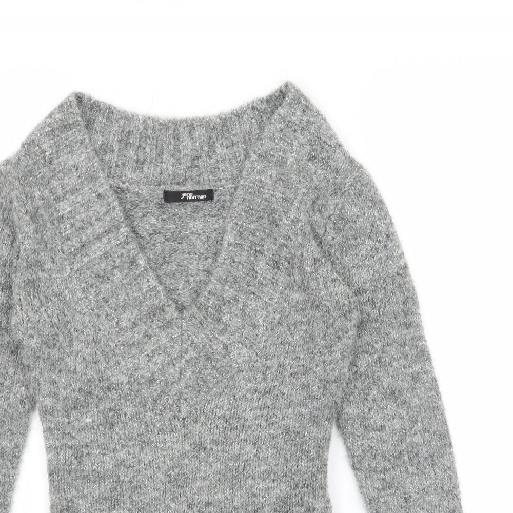 Jane Norman Womens Grey  Knit Pullover Jumper Size 8