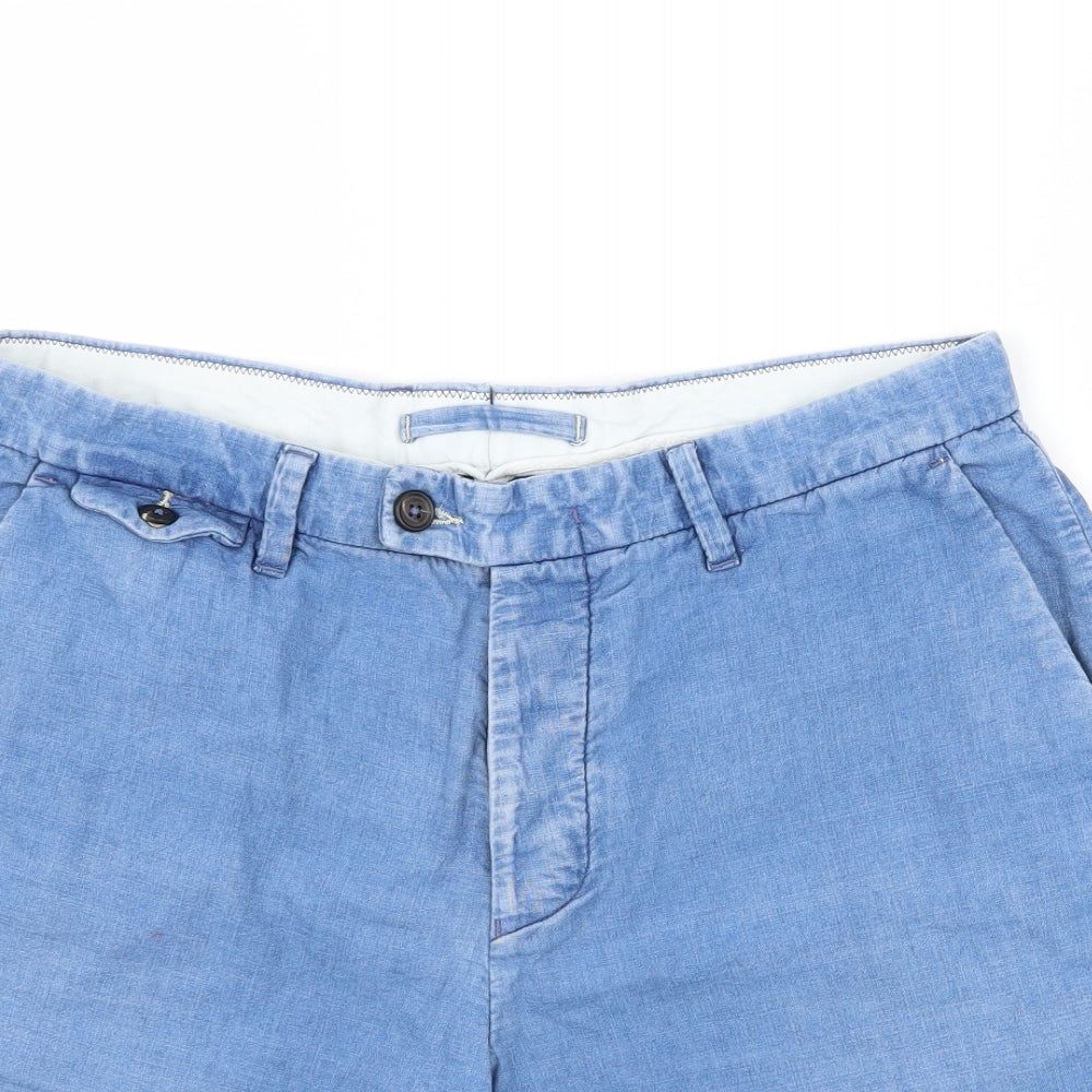 Jigsaw Mens Blue  Denim Bermuda Shorts Size 32
