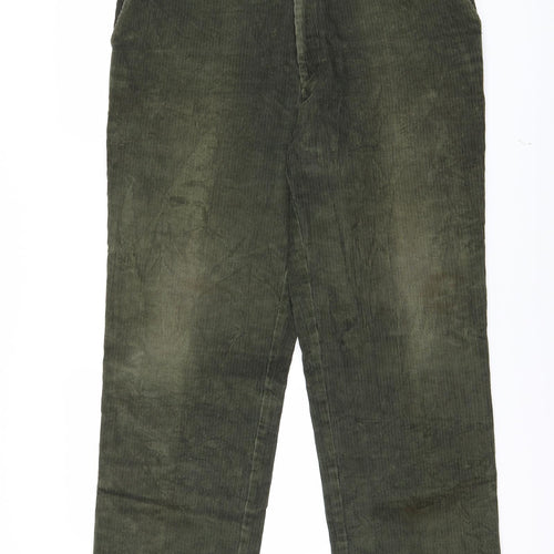 Marks and Spencer Mens Green  Corduroy Trousers  Size 36 L29 in