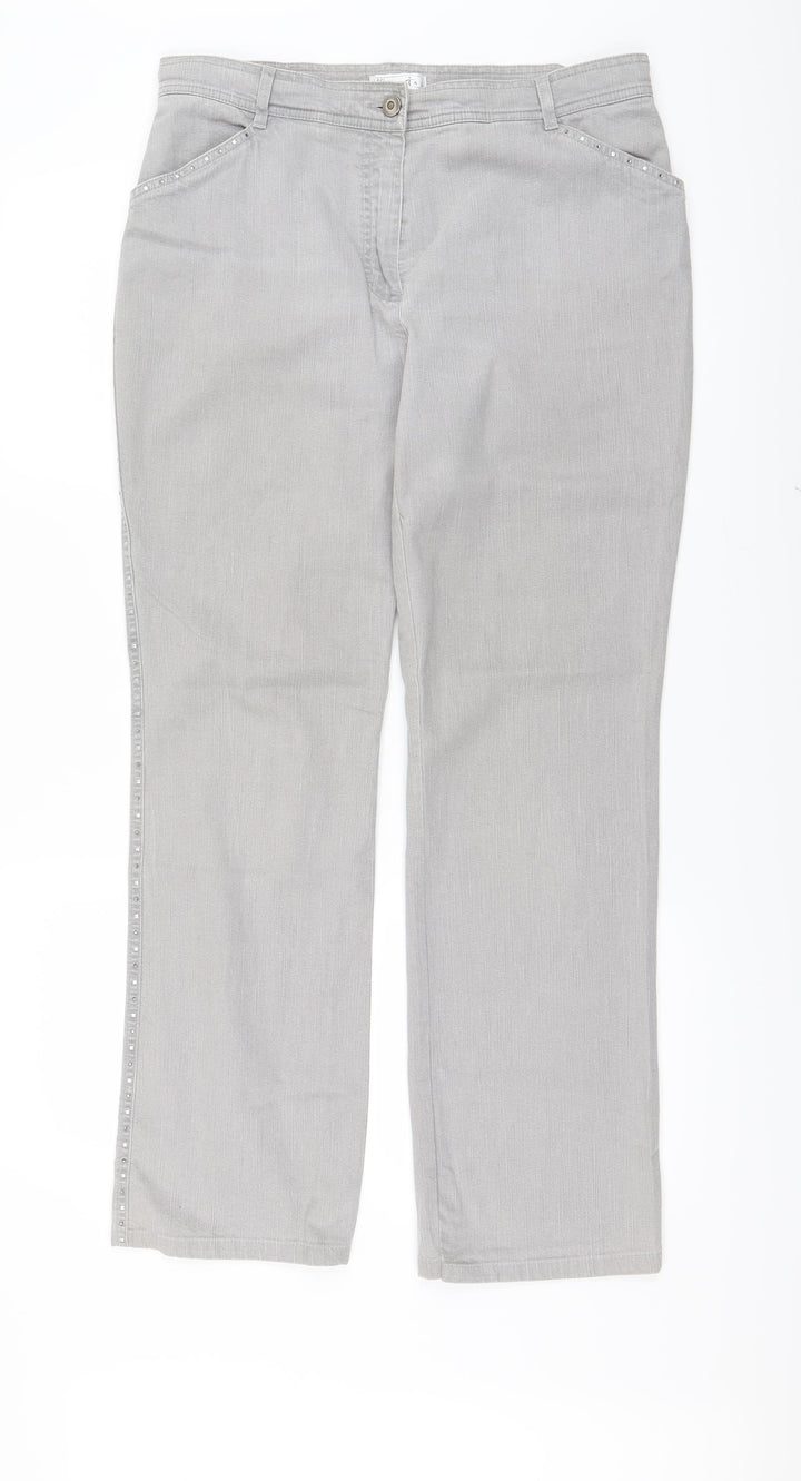 Bonita Womens Grey Denim Straight Jeans Size 31 in L28 in