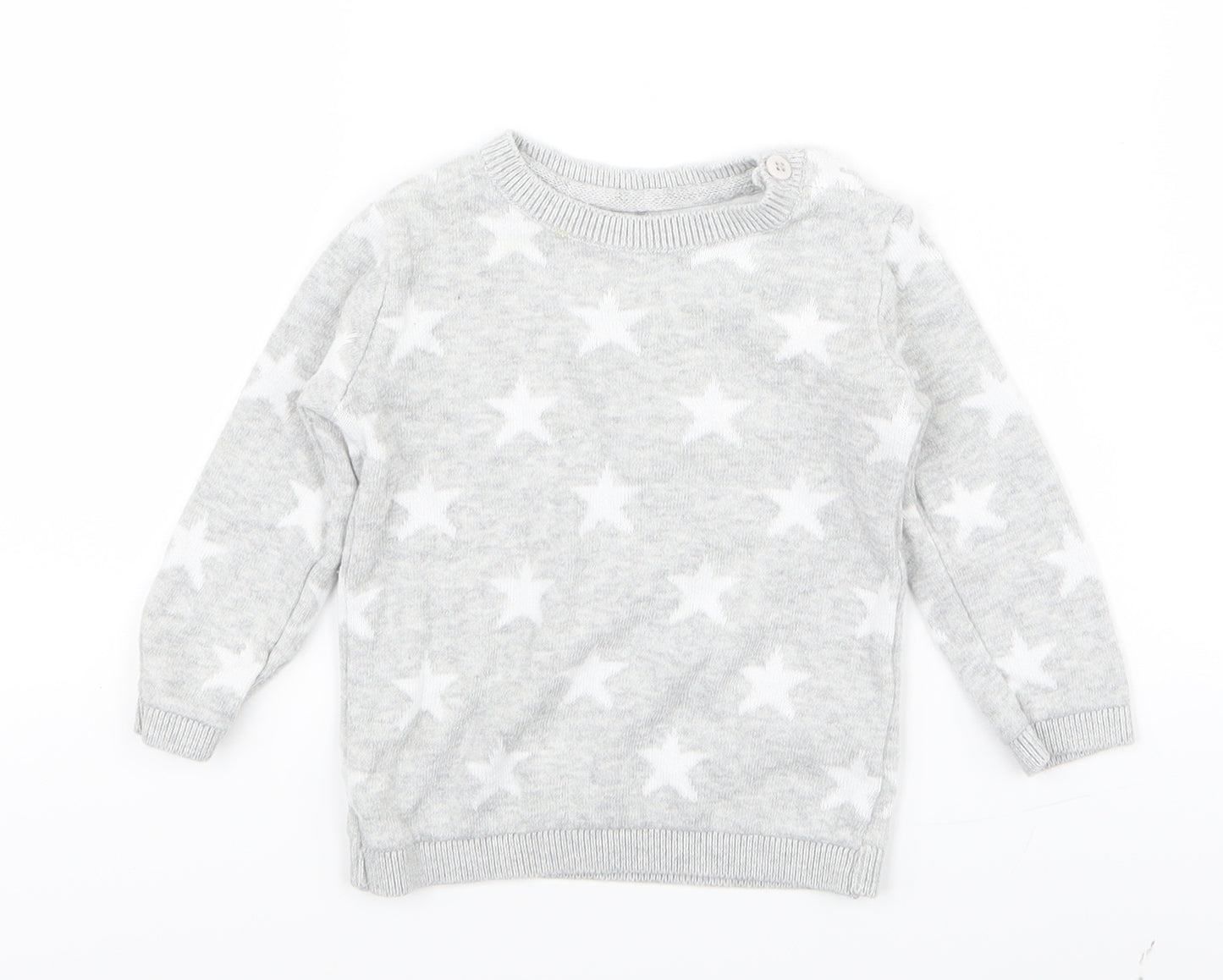 George Baby Grey   Pullover Jumper Size 3-6 Months  - Stars