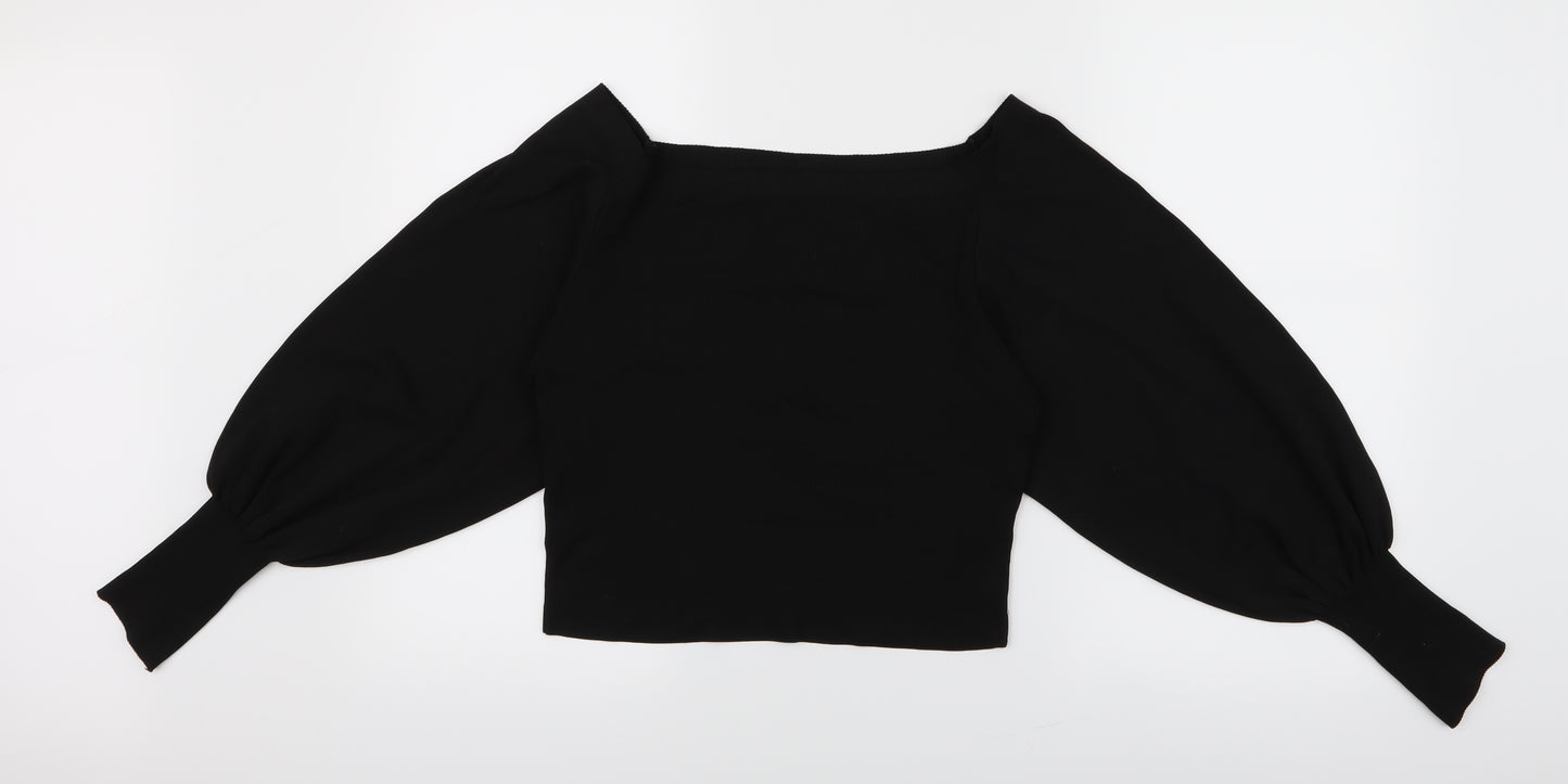 top shop Womens Black   Cropped T-Shirt Size 14