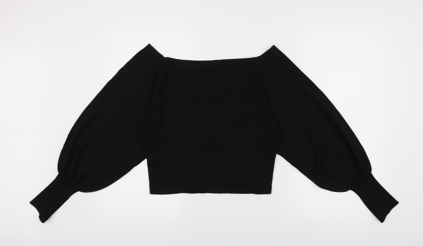 top shop Womens Black   Cropped T-Shirt Size 14