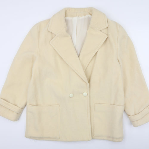 Preworn Womens Yellow   Overcoat Coat Size 18