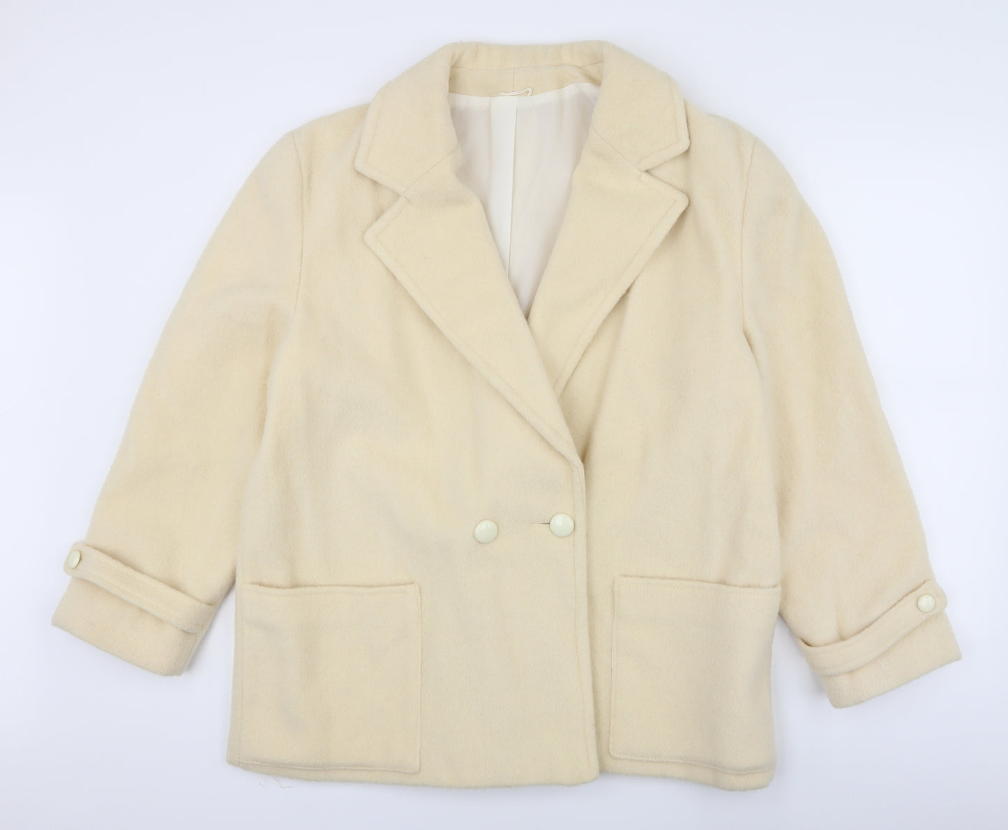 Preworn Womens Yellow   Overcoat Coat Size 18